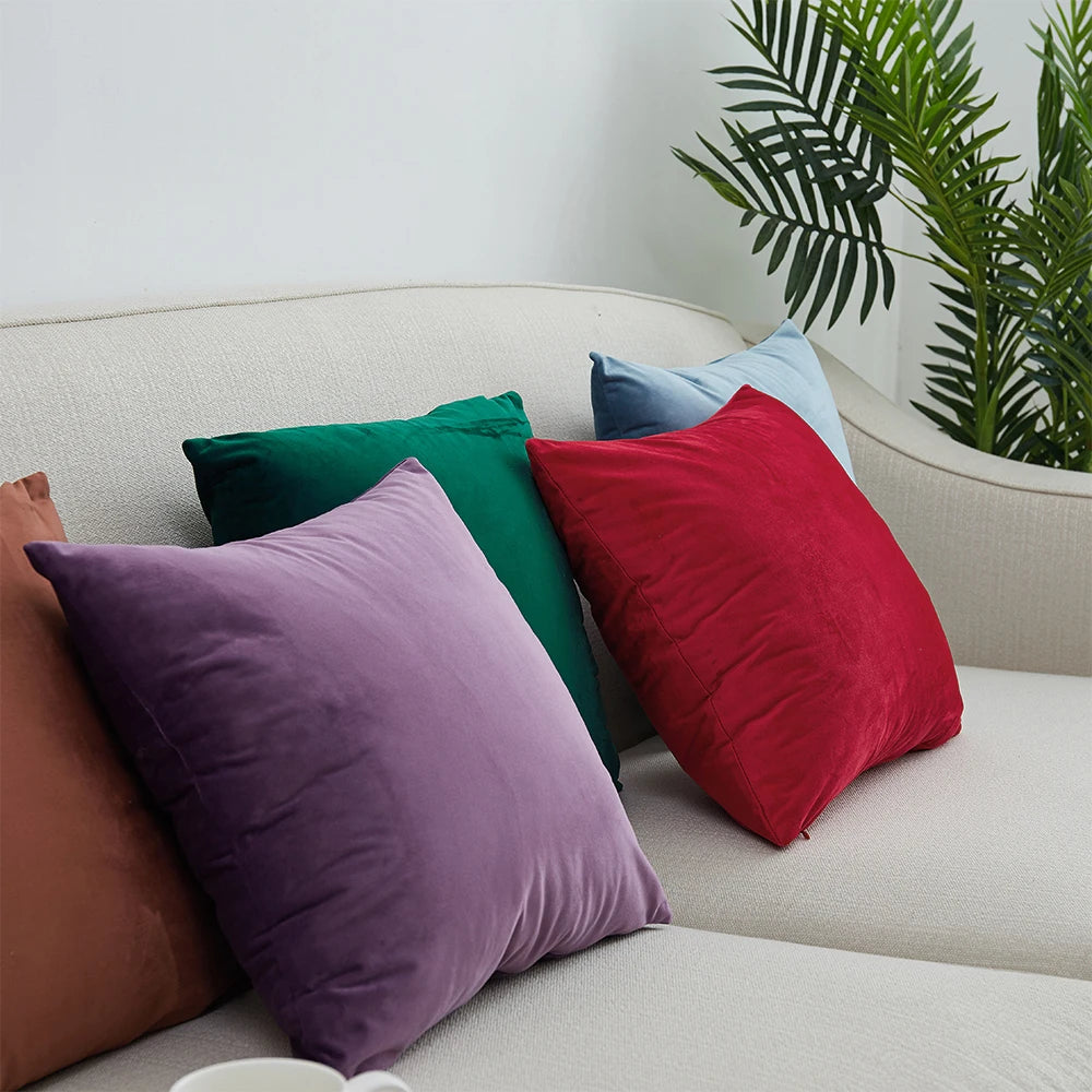 Velvet Cushion Cover Solid Colour | Multiple Sizes 40–60cm
