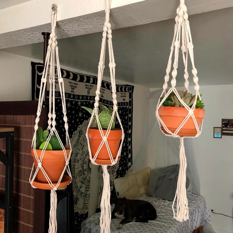 Handmade Macrame Plant Hanger Wall Hanging Basket Planter