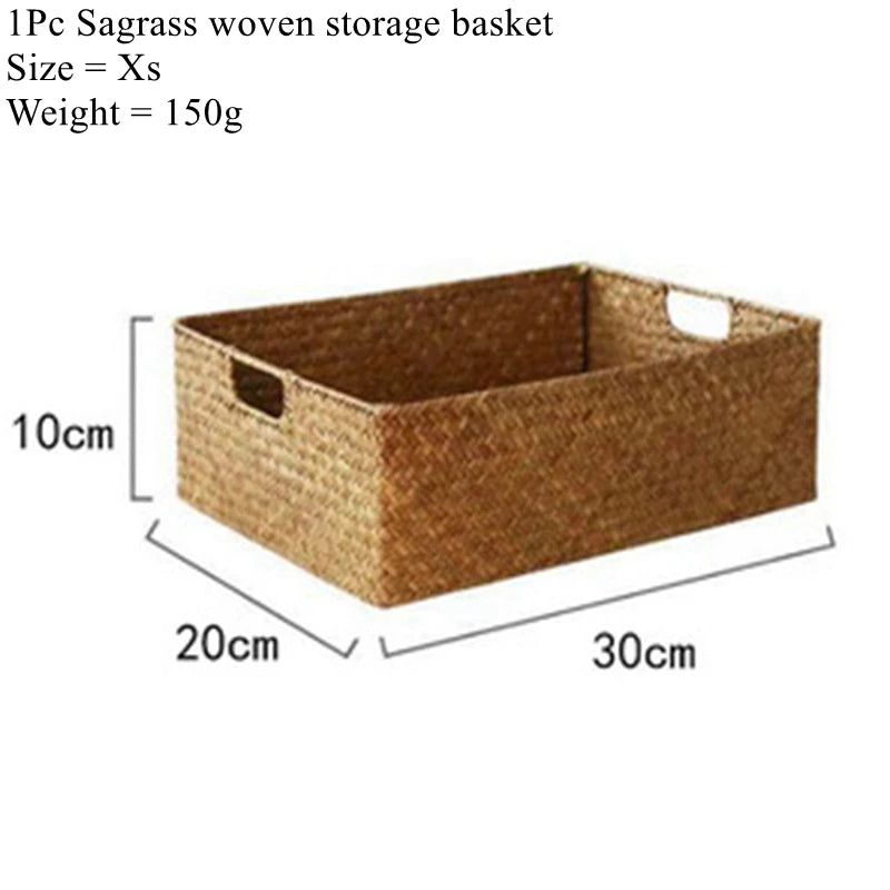 Woven Seagrass Storage Basket | Natural Wicker Home Decor Basket