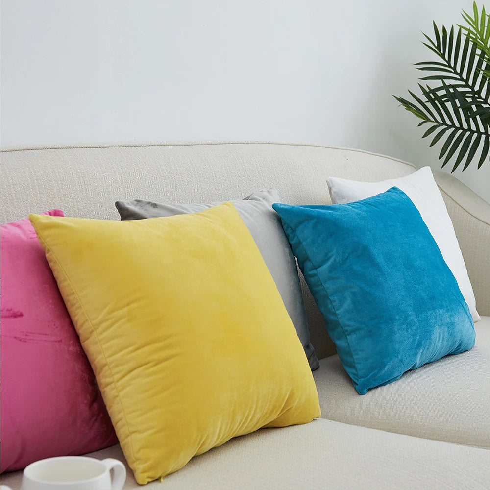 Velvet Cushion Cover Solid Colour | Multiple Sizes 40–60cm