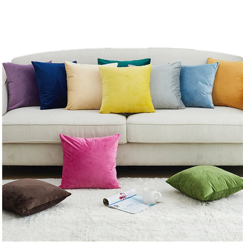 Velvet Cushion Cover Solid Colour | Multiple Sizes 40–60cm