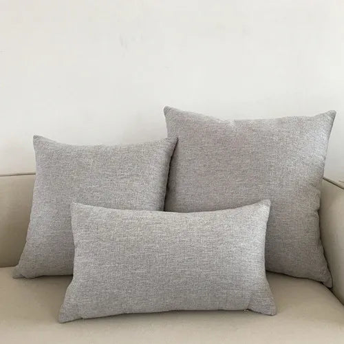 Linen Blend Solid Sofa Cushion Cover | Multiple Sizes