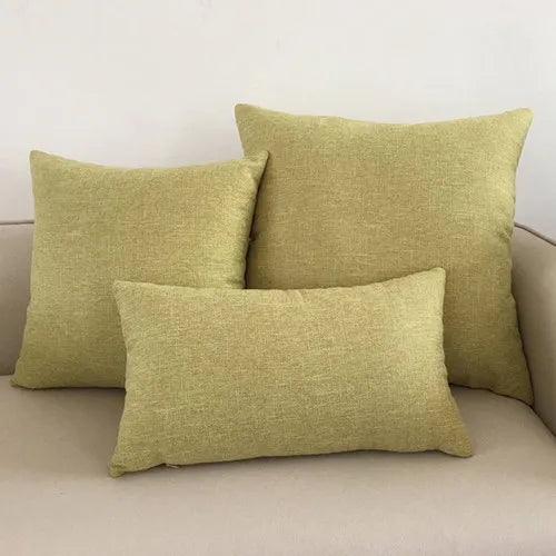 Linen Blend Solid Sofa Cushion Cover | Multiple Sizes