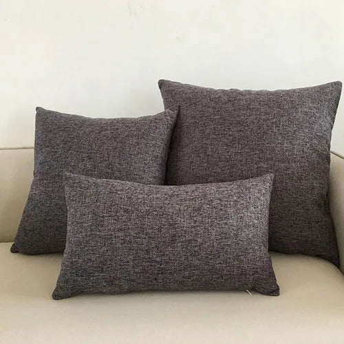 Linen Blend Solid Sofa Cushion Cover | Multiple Sizes