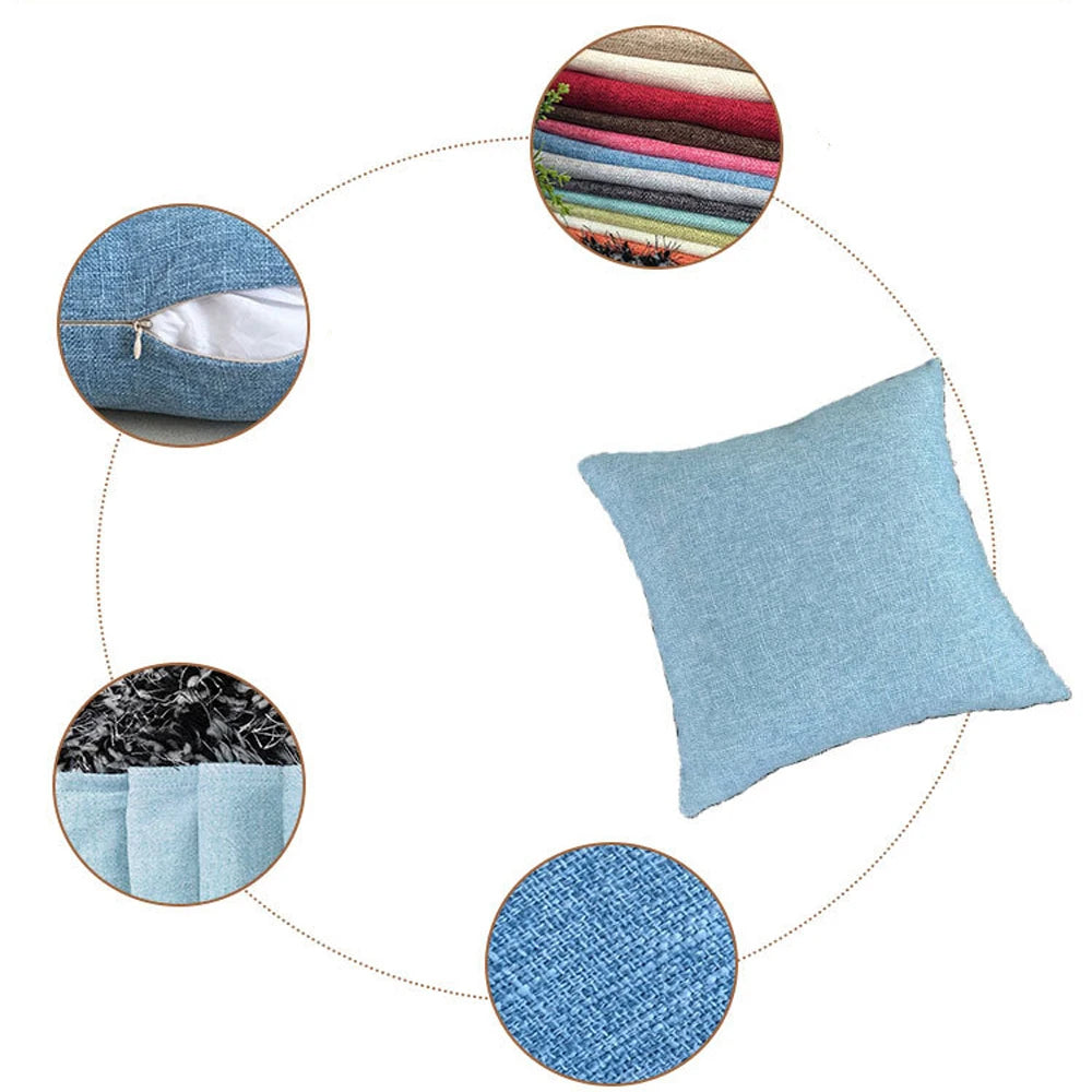 Linen Blend Solid Sofa Cushion Cover | Multiple Sizes