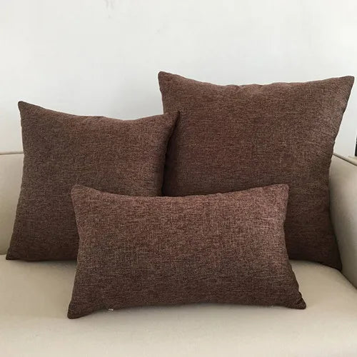 Linen Blend Solid Sofa Cushion Cover | Multiple Sizes