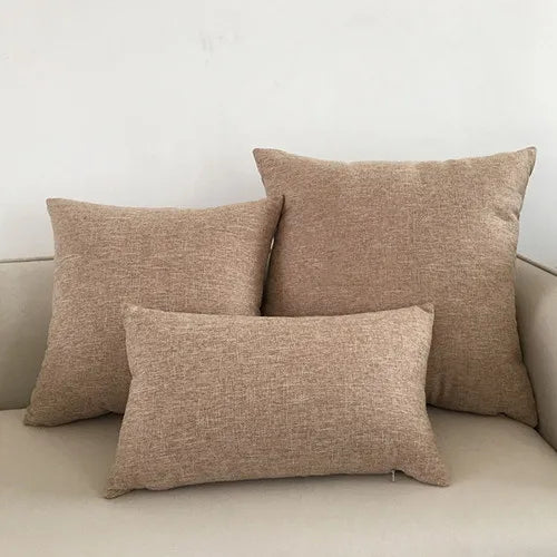 Linen Blend Solid Sofa Cushion Cover | Multiple Sizes