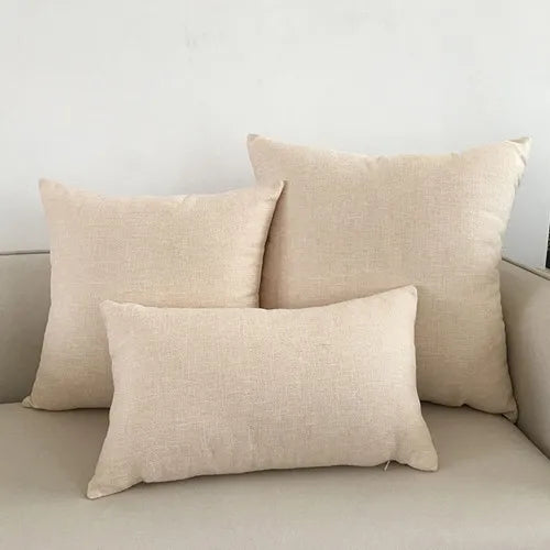 Linen Blend Solid Sofa Cushion Cover | Multiple Sizes