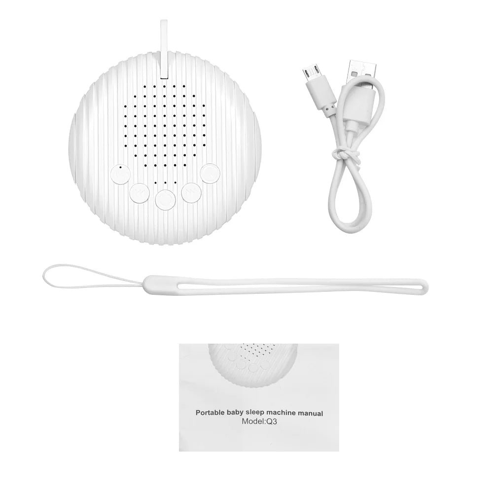 White Noise Machine Portable Baby Sleep Sound Machine 10 Soothing Sounds USB Rechargeable