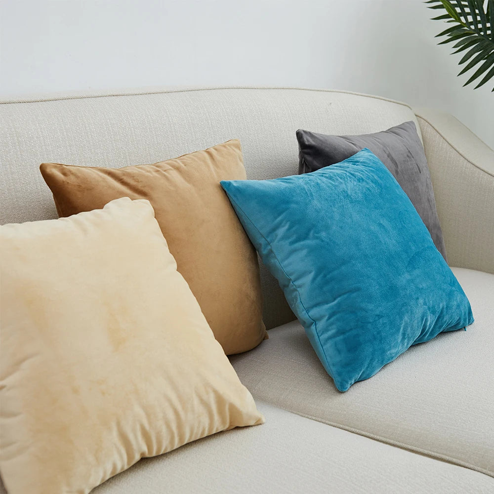 Velvet Cushion Cover Solid Colour | Multiple Sizes 40–60cm