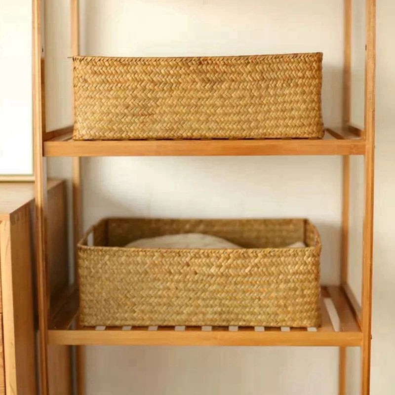 Woven Seagrass Storage Basket | Natural Wicker Home Decor Basket
