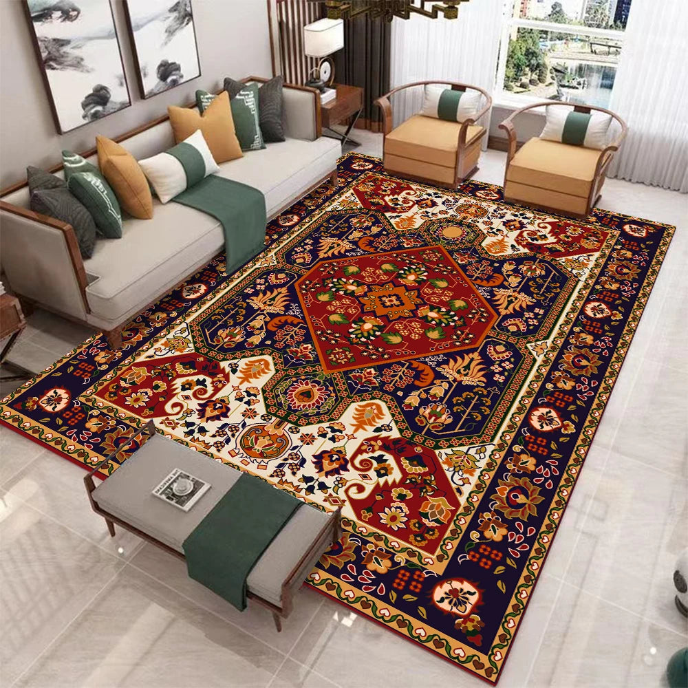 Washable Geometric Area Rug for Living Room and Bedroom