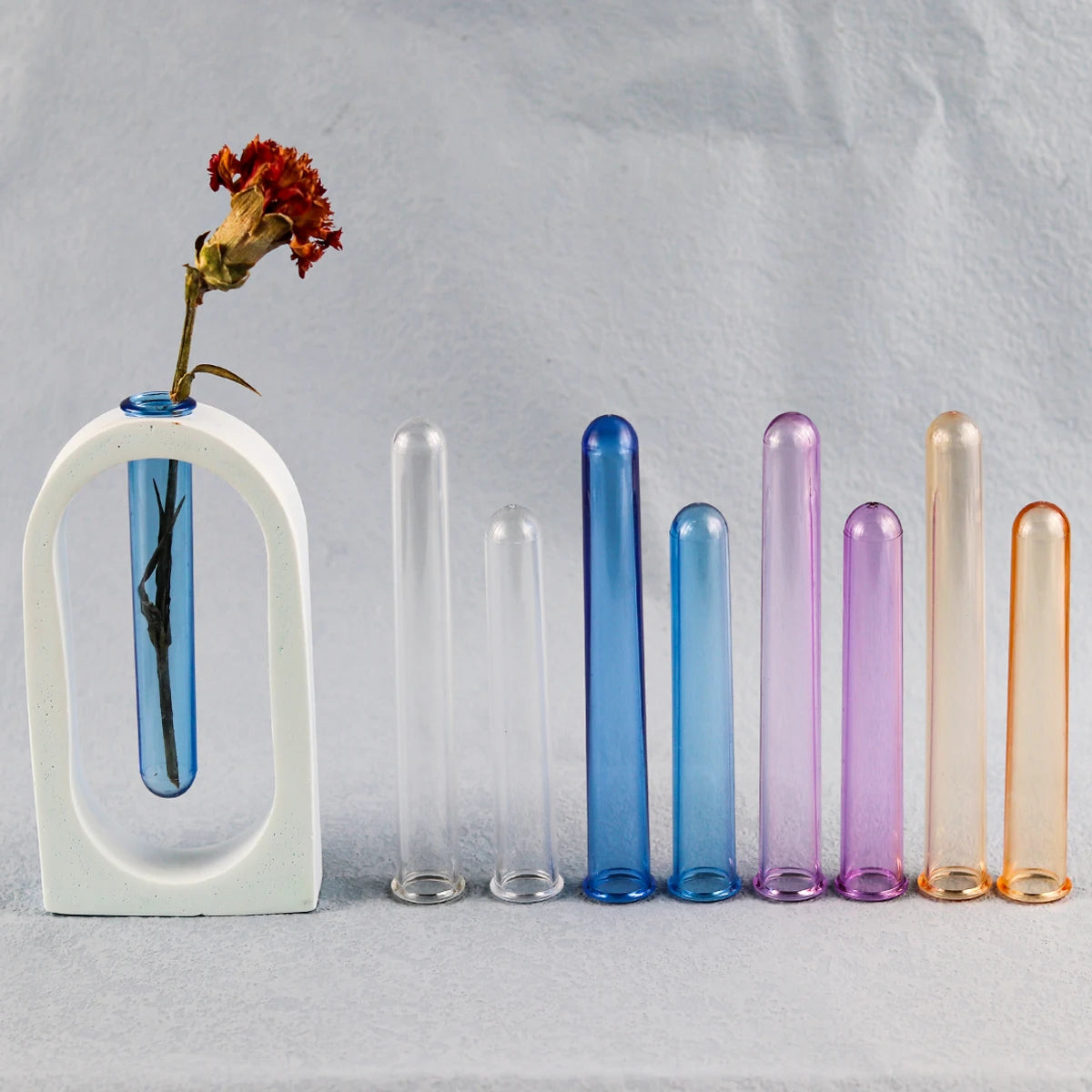 Test Tube Vase Acrylic Glass Propagation Station 5-Piece DIY Hydroponic Display Stand
