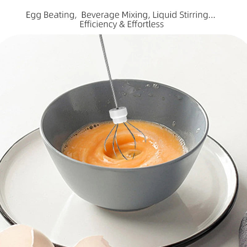 2-in-1 Electric Milk Frother & Egg Beater – Cordless USB-C Rechargeable