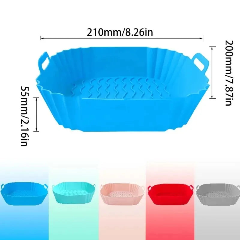 Reusable Silicone Air Fryer Liner – Non-Stick Basket & Baking Tray