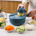 9-in-1 Vegetable Chopper, Slicer & Grater with Aluminium Blades