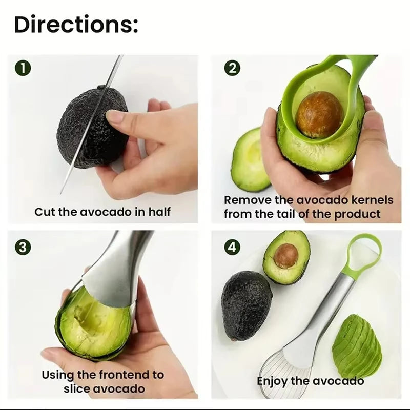2-in-1 Stainless Steel Avocado Slicer and Peeler Tool