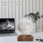 Levitating Moon Magnetic Floating Night Light 3D LED Lamp Wooden Base