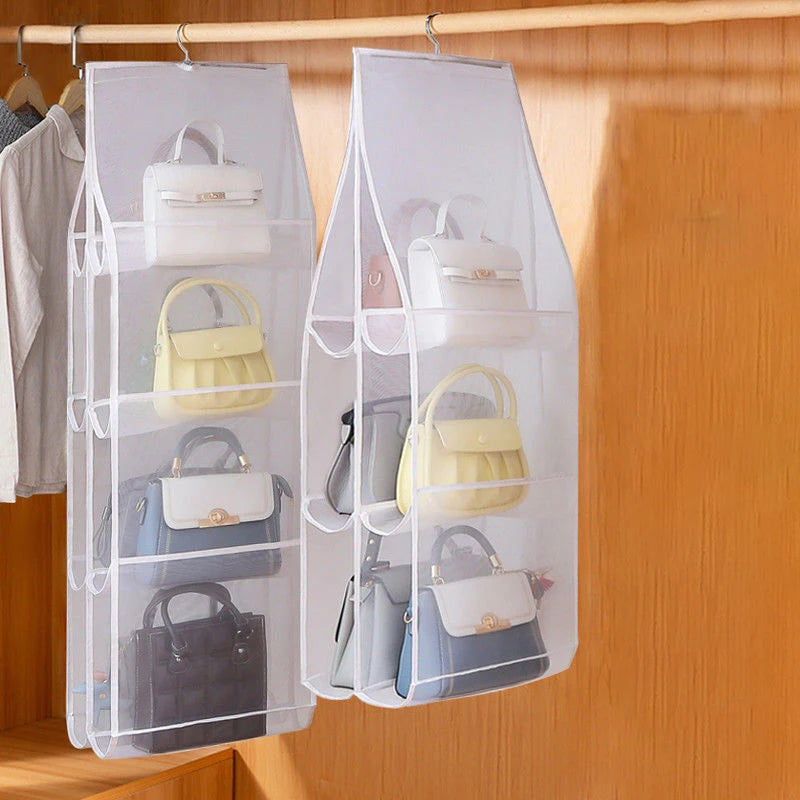 Hanging Handbag Organizer for Wardrobe Closet | Clear Storage Bag