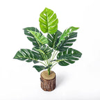 Artificial Monstera Plant with Tropical Faux Palm Leaves 43cm