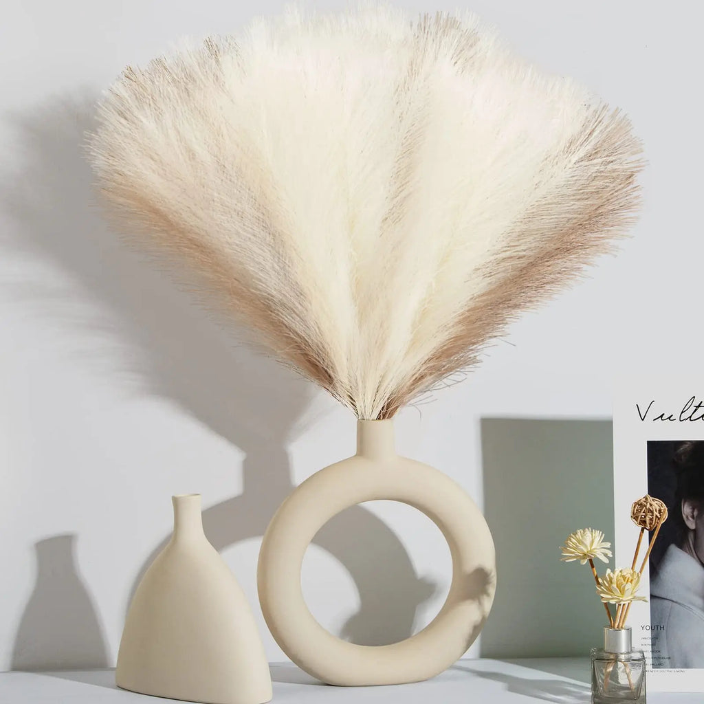 Artificial Pampas Grass Fluffy Bouquet Boho Decor (10-100 Stems)