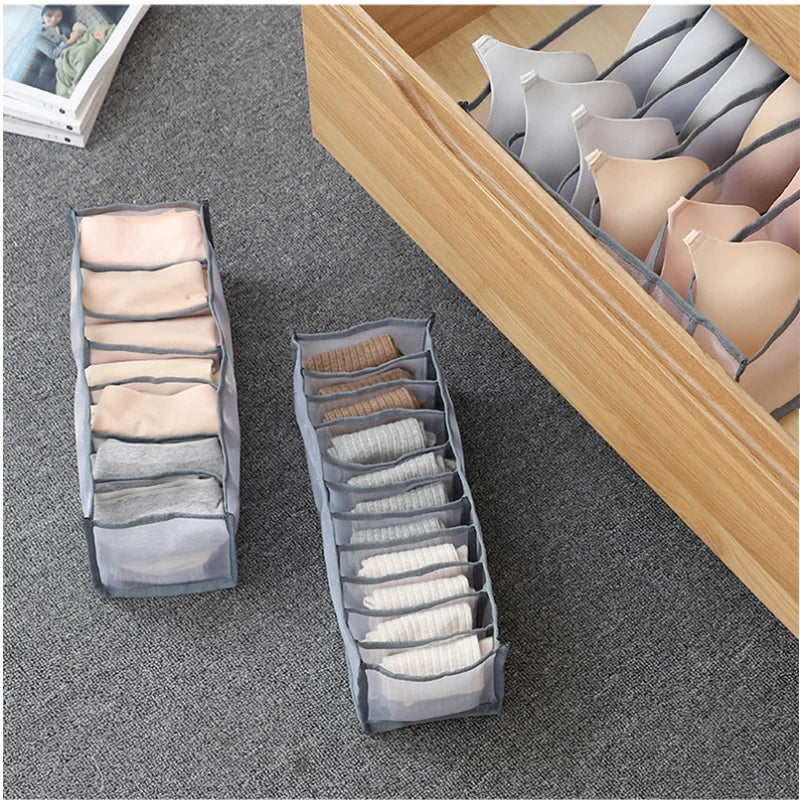 Underwear Drawer Organizer with Compartments for Bras, Socks & Underwear