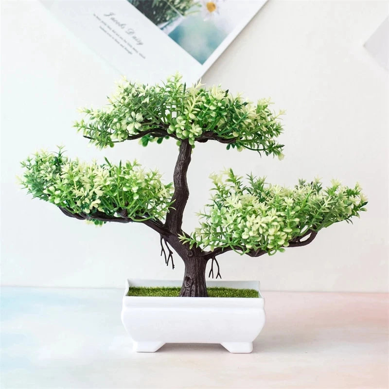 Artificial Bonsai Small Tree in Pot | Faux Desktop Plant Decor