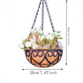 Hanging Basket Flowerpot Round Iron Chain Coconut Brown European Style