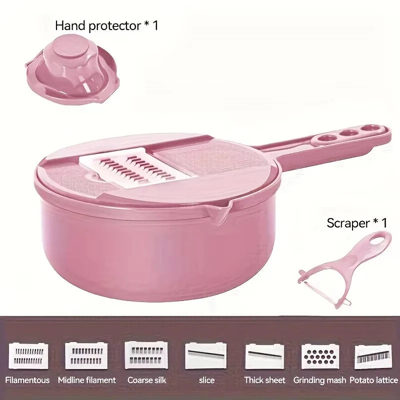 9-in-1 Vegetable Chopper, Slicer & Grater with Aluminium Blades