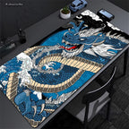 XXL Dragon Anime Gaming Desk Mat | Black & White Non-Slip Mouse Pad