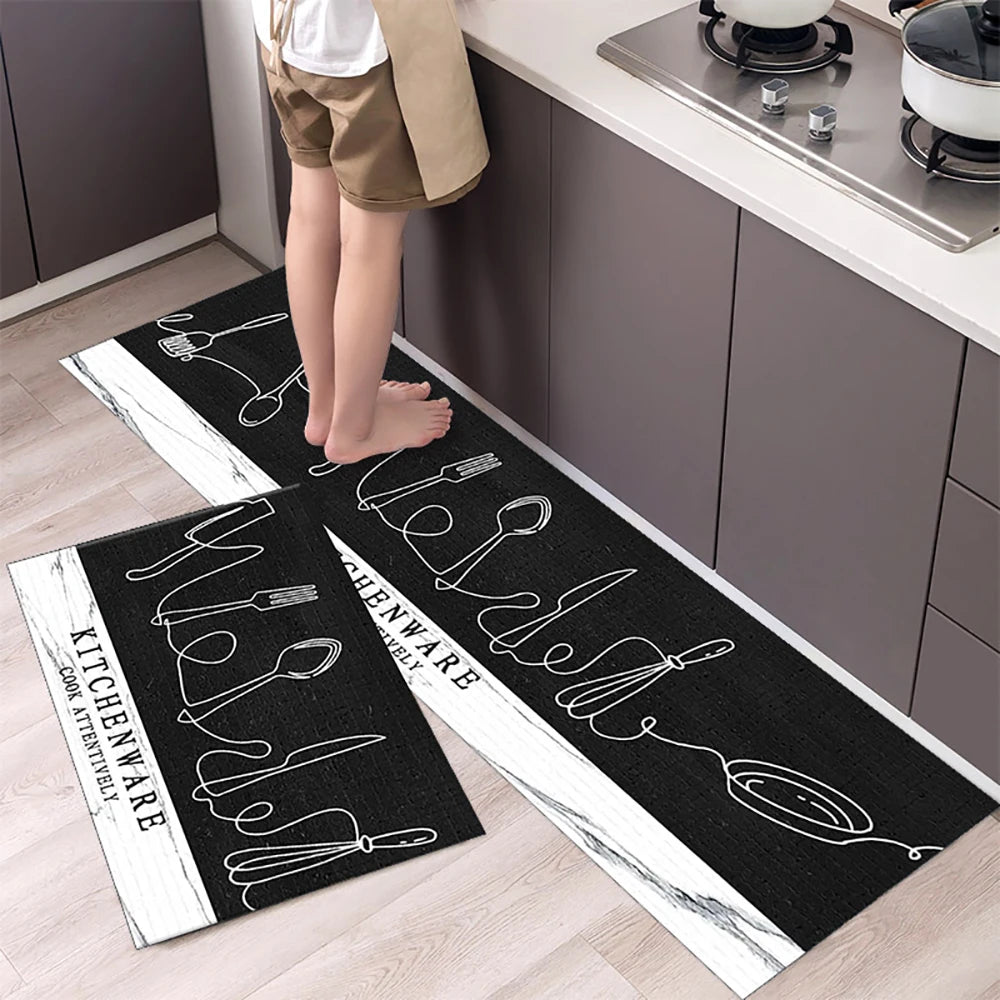 Crystal Velvet Non-Slip Kitchen Runner Rug – Absorbent & Soft