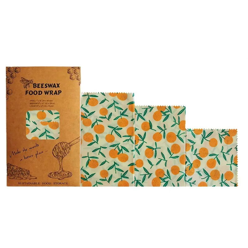 Reusable Beeswax Food Wraps – Organic Set of 3 Sizes