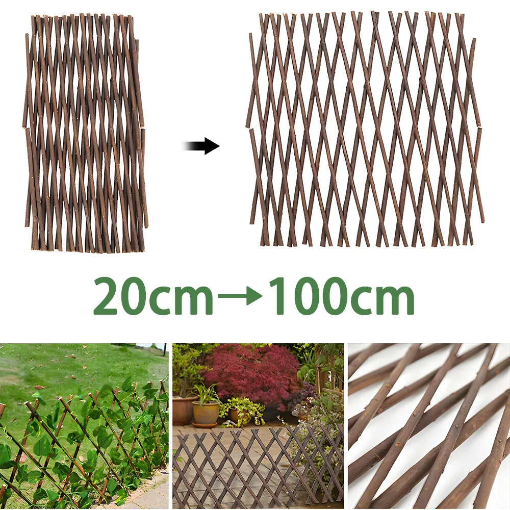 Expandable Garden Trellis Privacy Screen Wooden Fence Climbing Plants Lattice