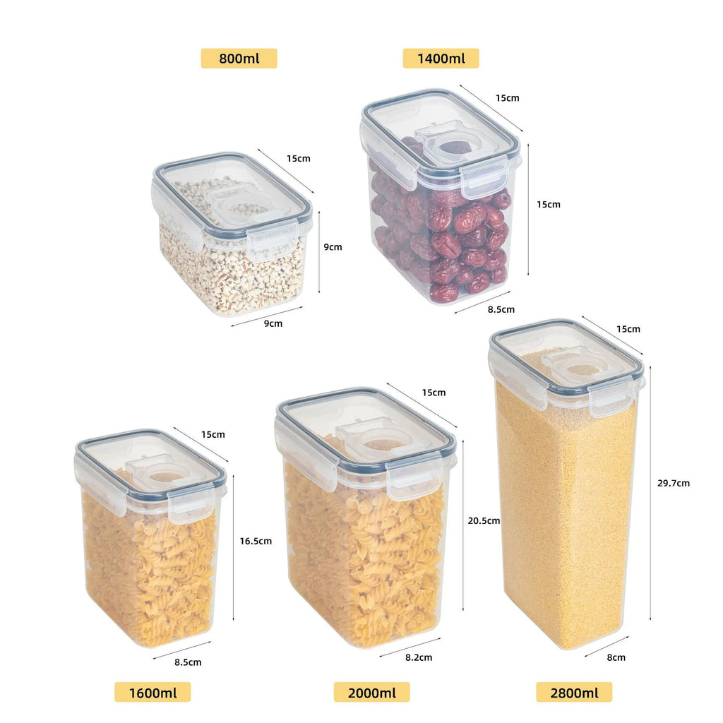 Airtight Pantry Storage Containers with Lids – Cereal & Dry Food Set
