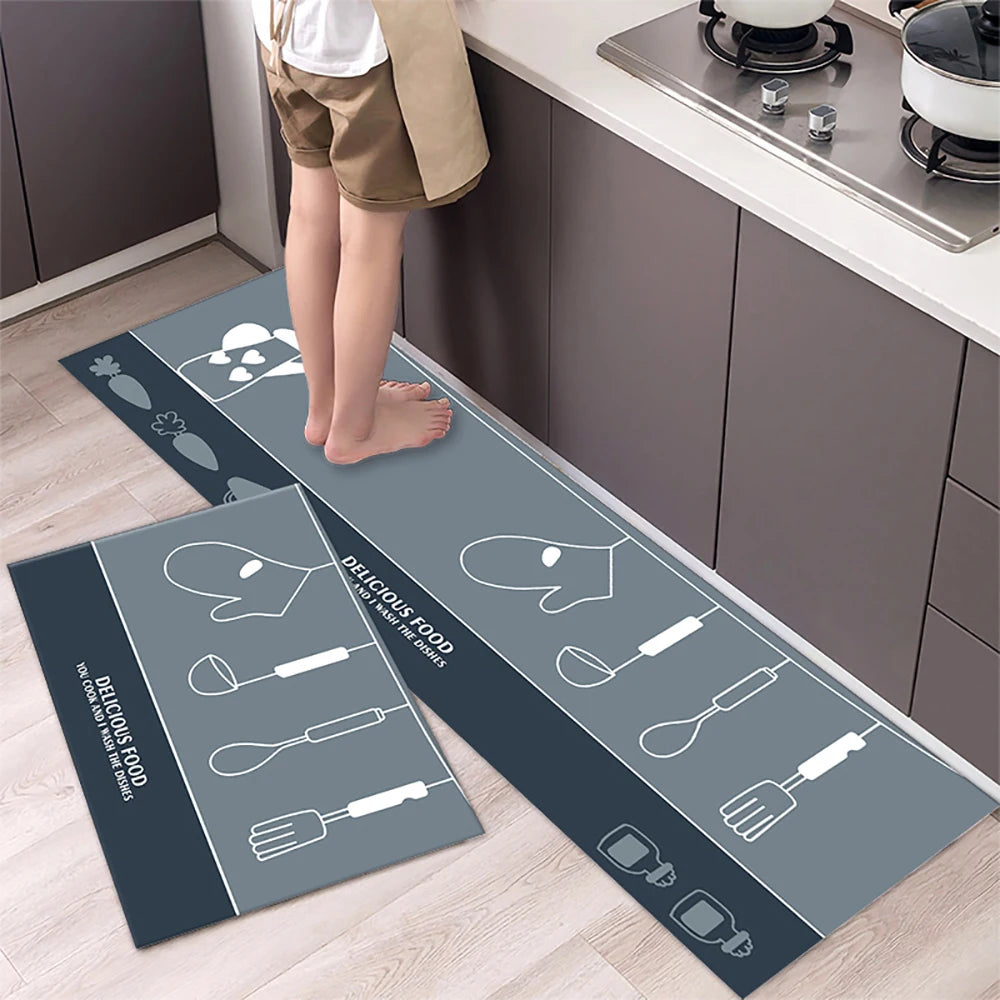Crystal Velvet Non-Slip Kitchen Runner Rug – Absorbent & Soft