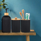 Bathroom Countertop Organizer Set with Soap Dispenser & Toothbrush Holder