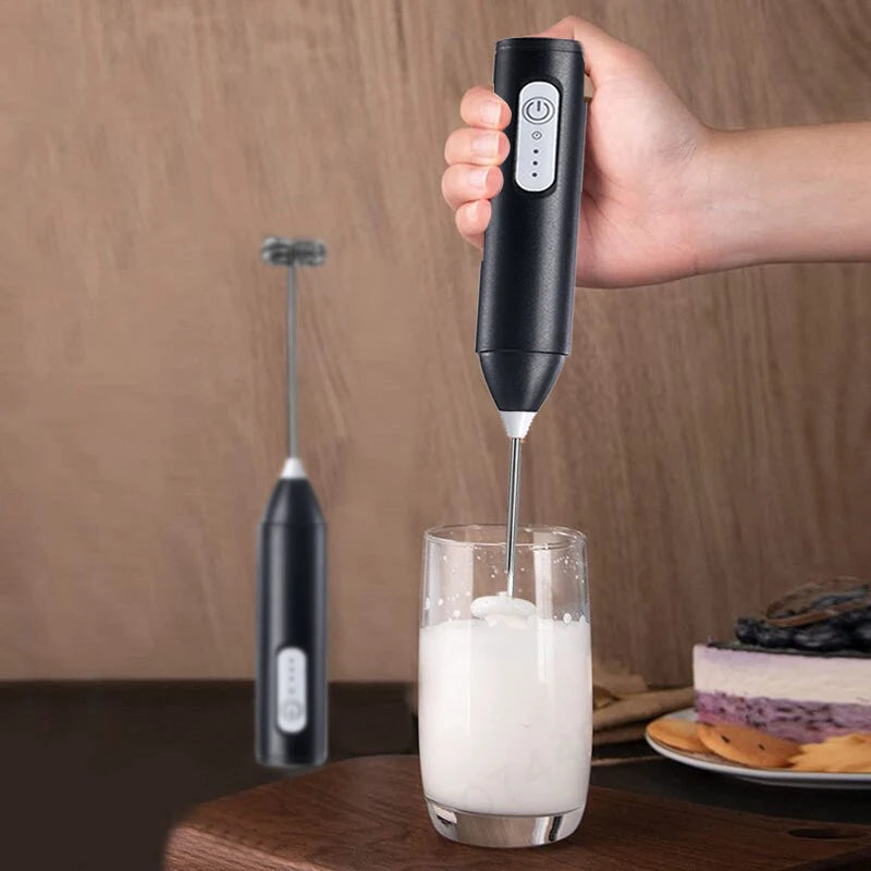 Electric Milk Frother Rechargeable – USB-C Handheld Whisk for Coffee