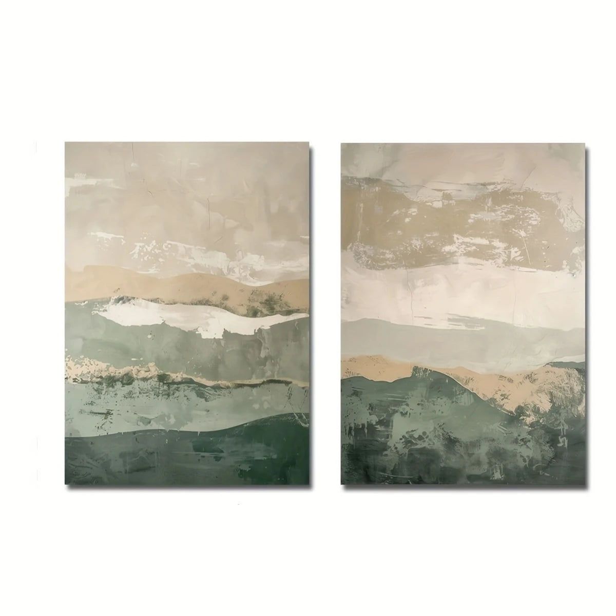 Japanese Wabi Sabi Mountains Abstract Canvas Print Set of 2