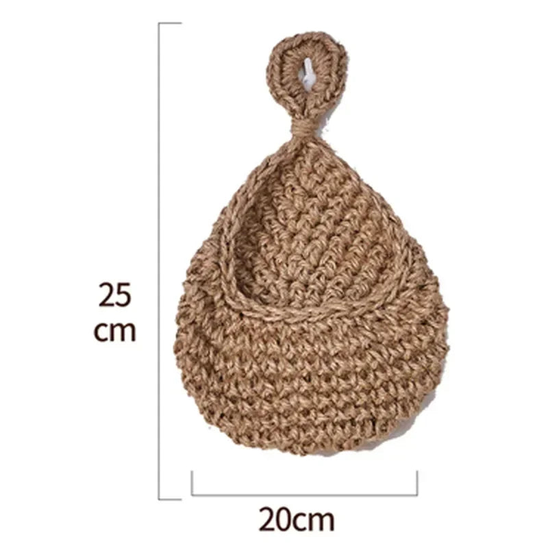 Handwoven Wicker Hanging Wall Fruit & Vegetable Basket for Kitchen
