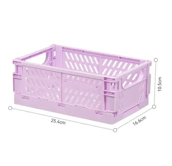 Foldable Stackable Storage Crate – Collapsible Organizer Box for Closet, Kitchen & Shelf