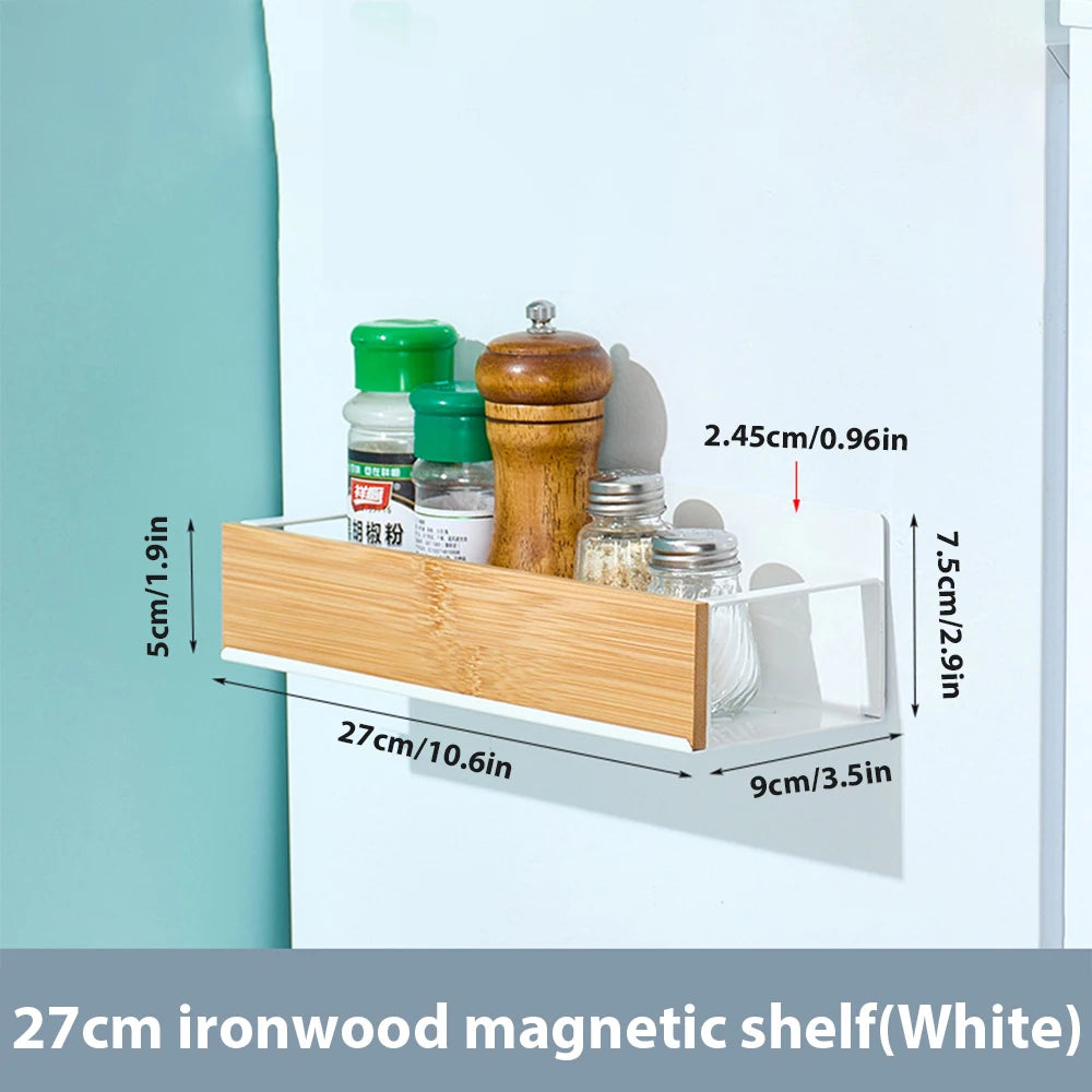 Magnetic Fridge Side Spice Rack – Black Iron Wall Mount