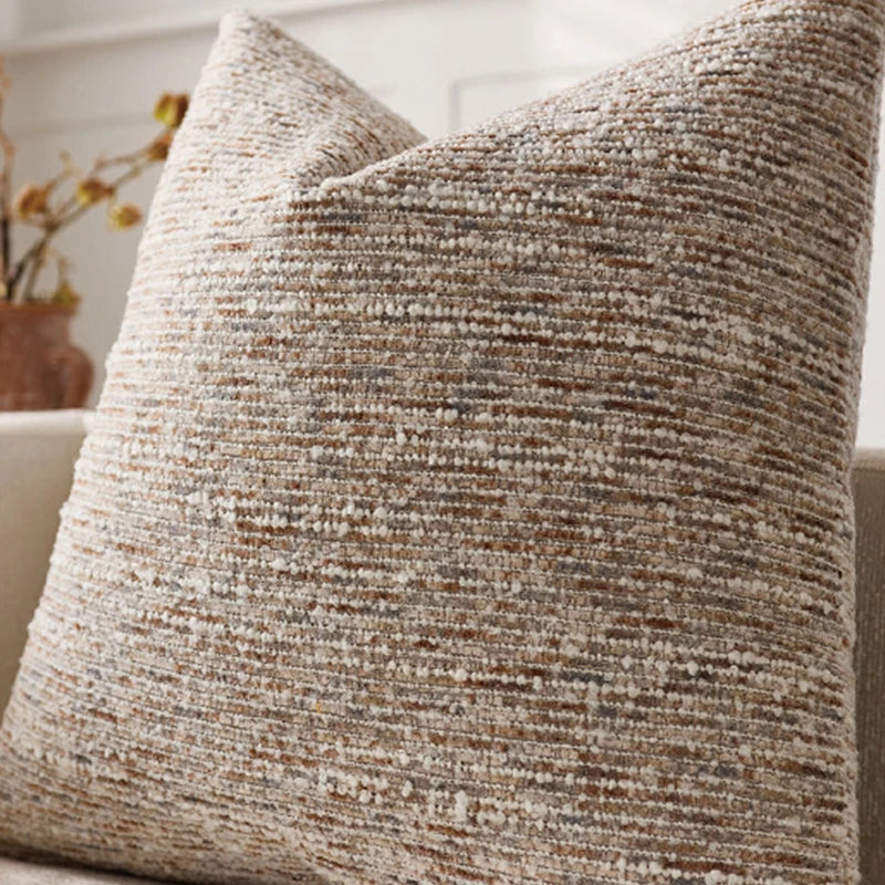 Chenille Striped Throw Pillow Covers for Sofa, Couch & Bed