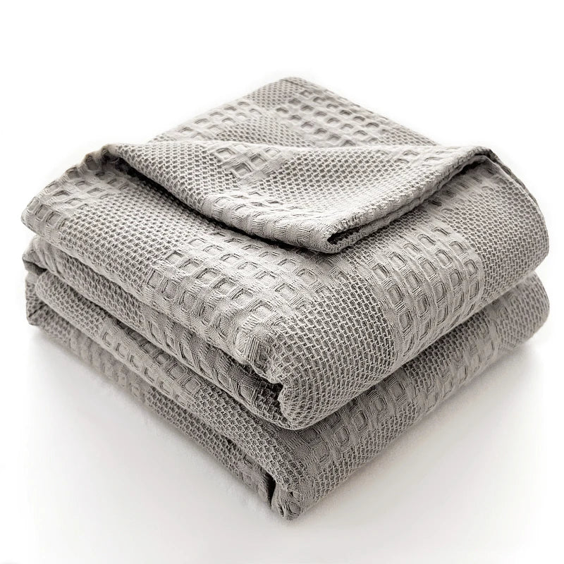 Waffle Weave Cotton Throw Blanket | Sofa & Bed Throws