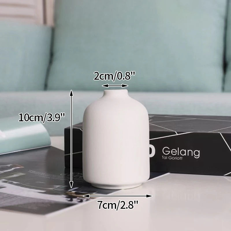 White Ceramic Bud Vase Nordic Minimalist Home Decor