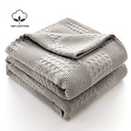 Waffle Weave Cotton Throw Blanket | Sofa & Bed Throws