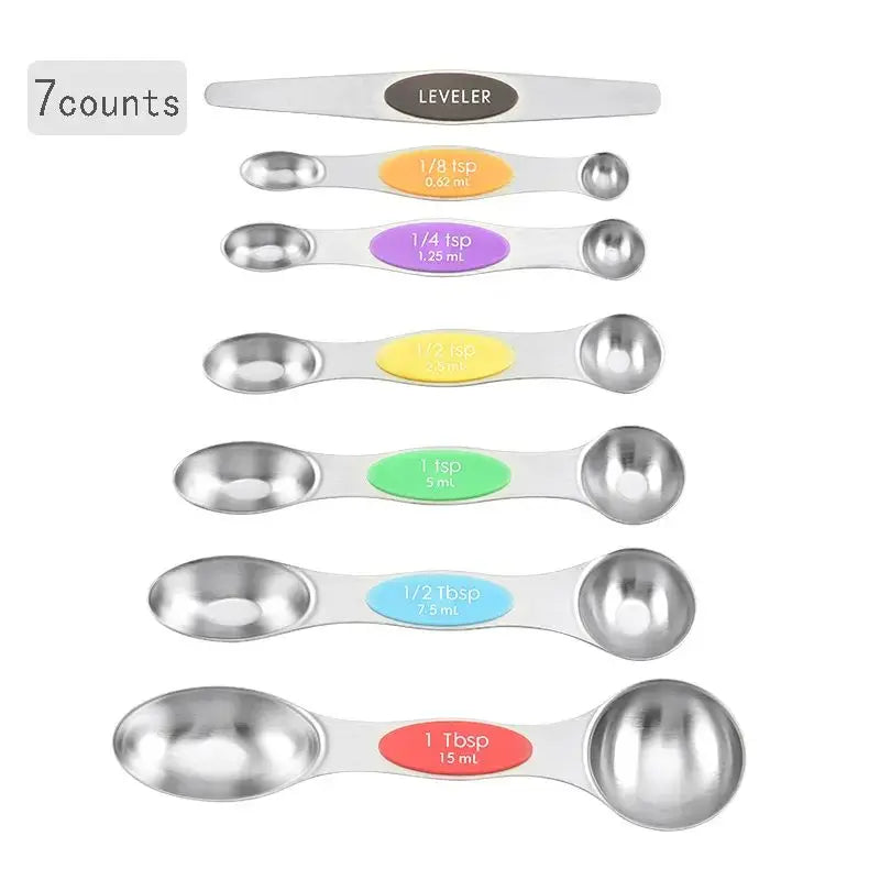 Magnetic Measuring Spoons Set – Dual-Sided Stainless Steel