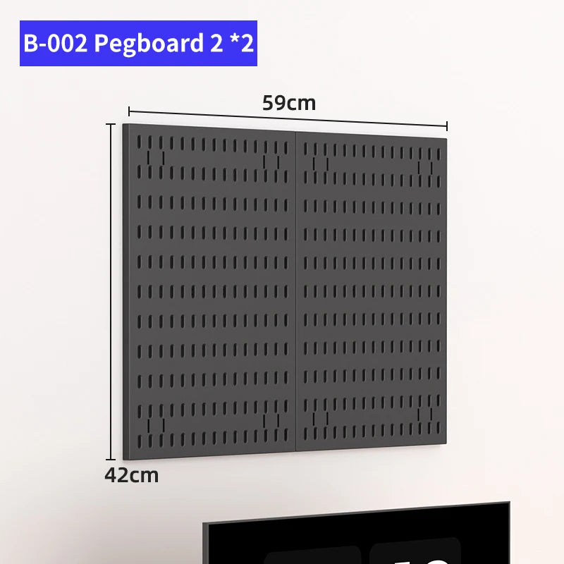 Modular Pegboard Wall Organizer Kit with No-Drill Installation