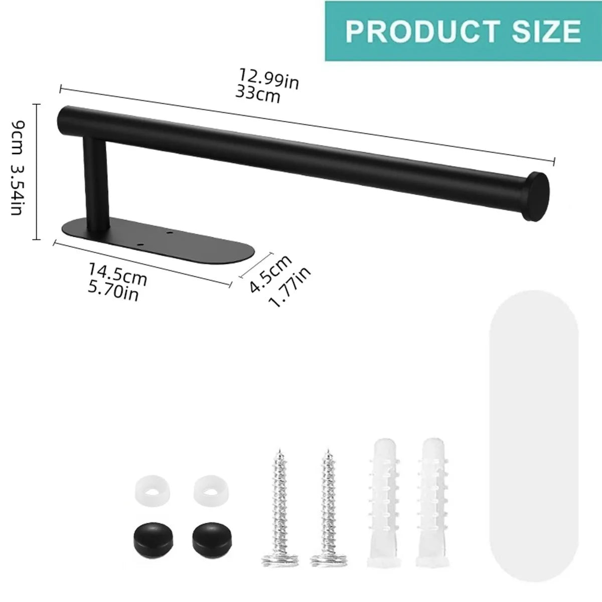 Adhesive Toilet Paper Holder Stainless Steel No Drill Waterproof