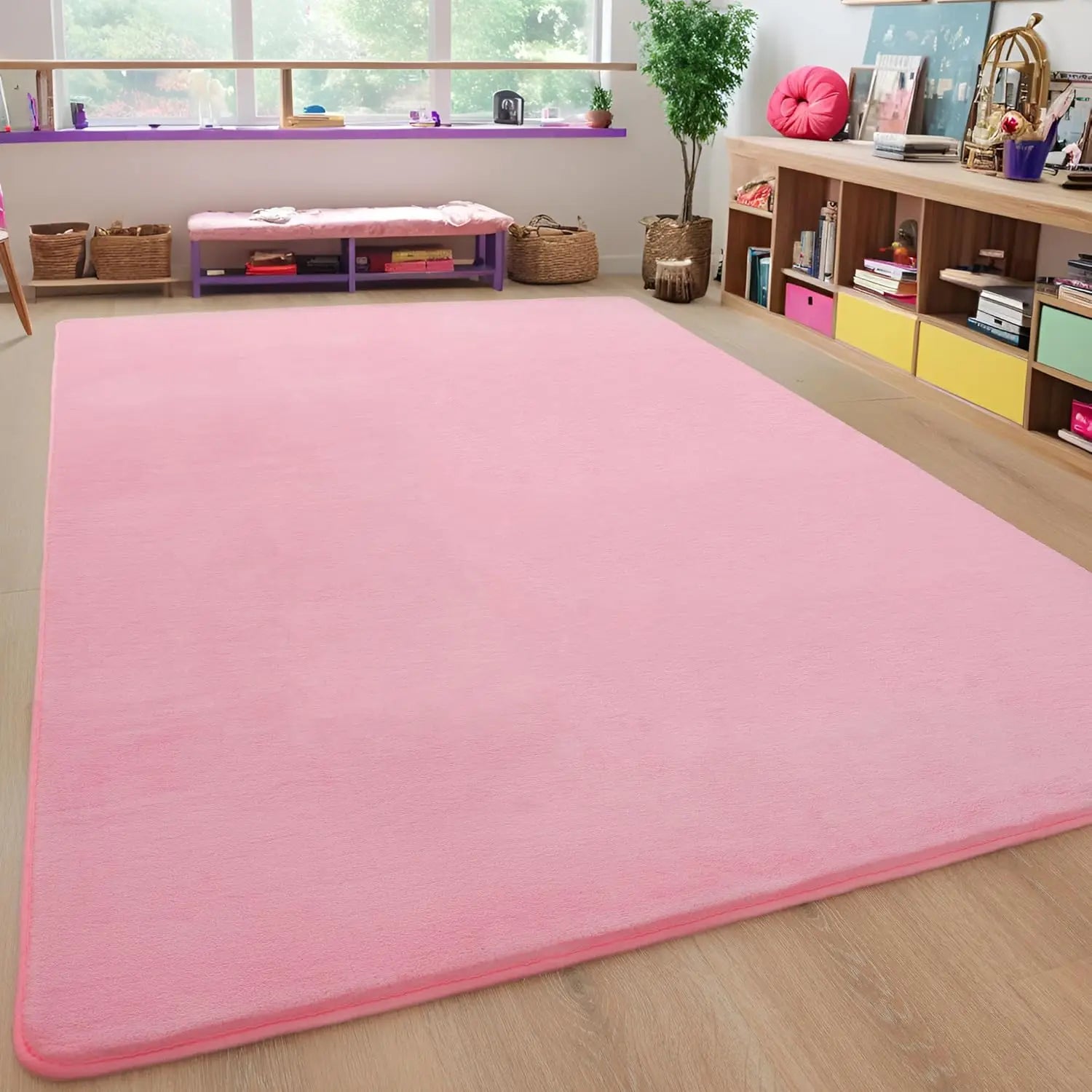 Coral Velvet Area Rug Soft Non-Slip Living Room & Bedroom Carpet