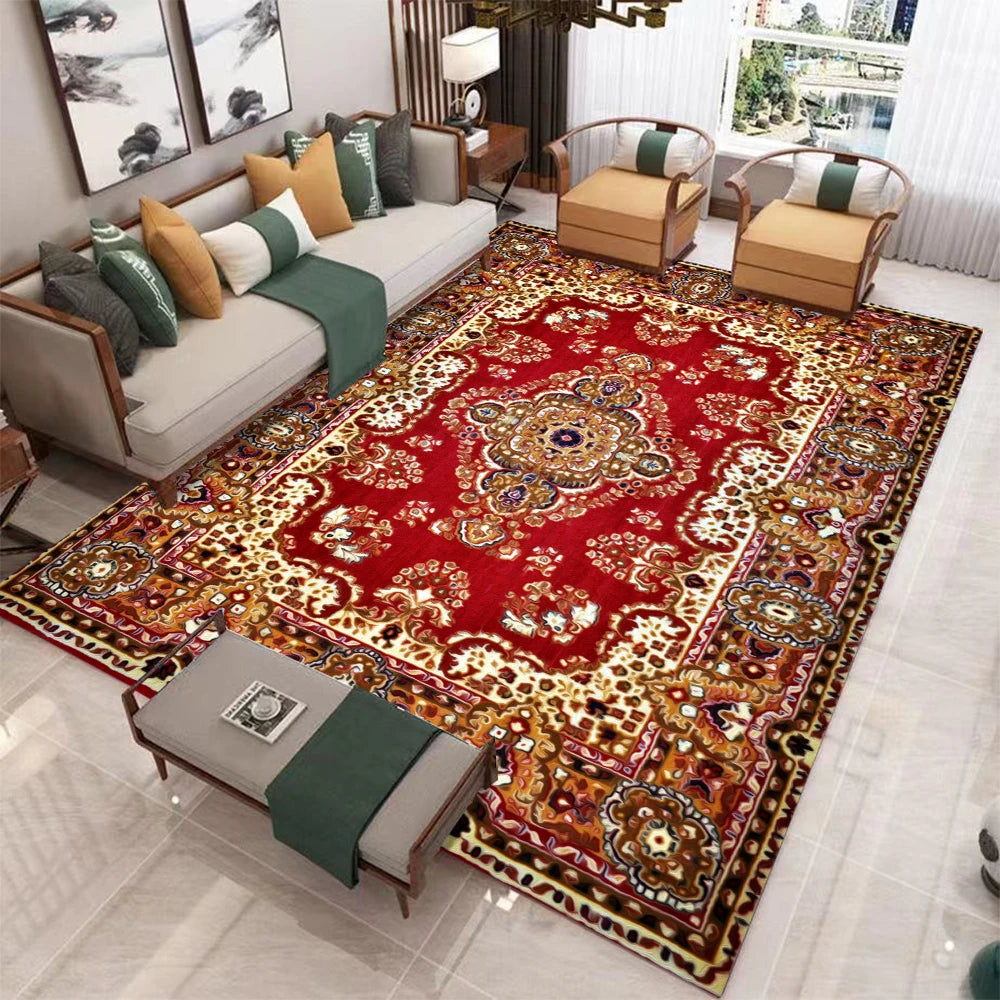 Washable Geometric Area Rug for Living Room and Bedroom